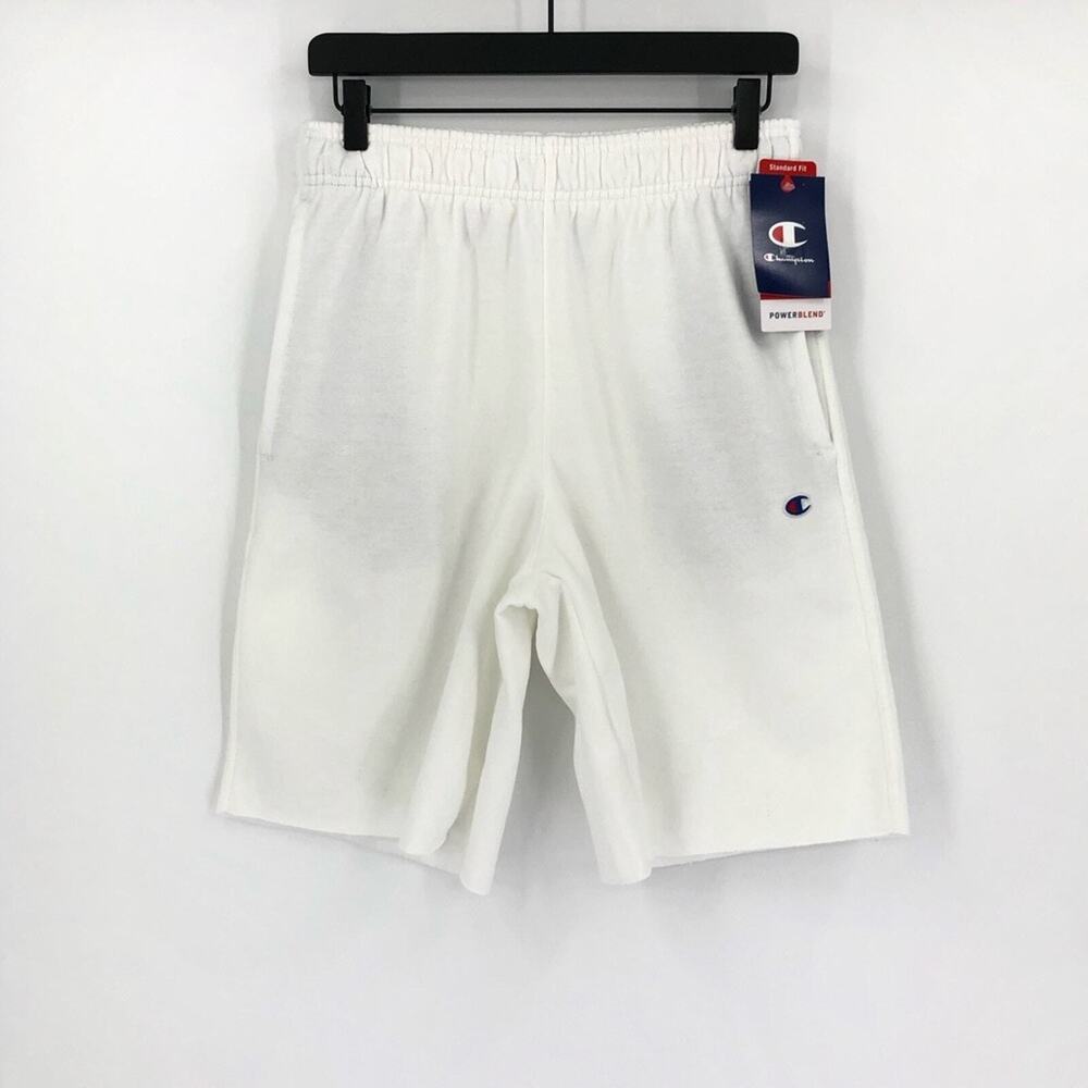 NWT CHAMPION Powerblend 10" Sweat Shorts White M